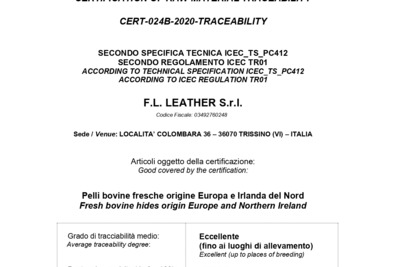 CERTIFICAZIONE TRACCIABILITA’ MATERIE PRIME (ICEC_