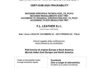 CERTIFICAZIONE TRACCIABILITA’ MATERIE PRIME (ICEC_